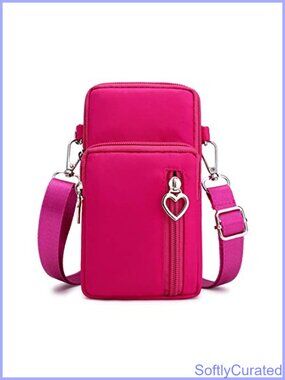 Mini Crossbody Wallet Phone Bag Water-Repellent Nylon Adjustable Strap